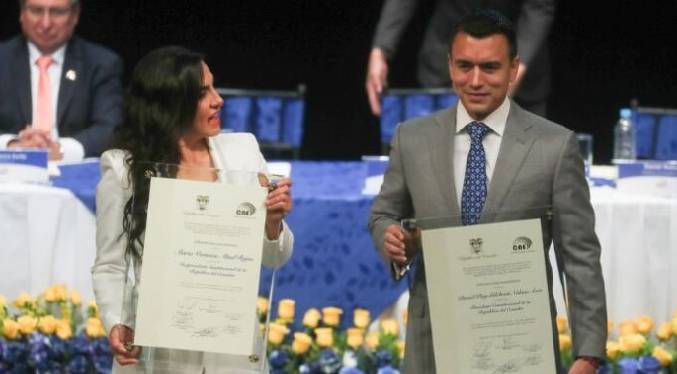 Presidente de Ecuador recibe credenciales y promete enfrentar a grupos criminales y a la corrupción
