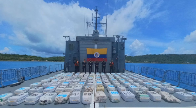 Incautaron más de 1,2 toneladas de droga en el Caribe colombiano