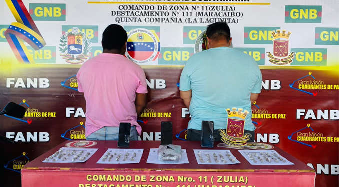 GNB-Zulia detiene dos hombres por tráfico y venta ilícita de drogas en La Rotaría