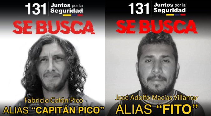 Ofrecen recompensa por información sobre alias “Fito” y «Capitán Pico» en Ecuador
