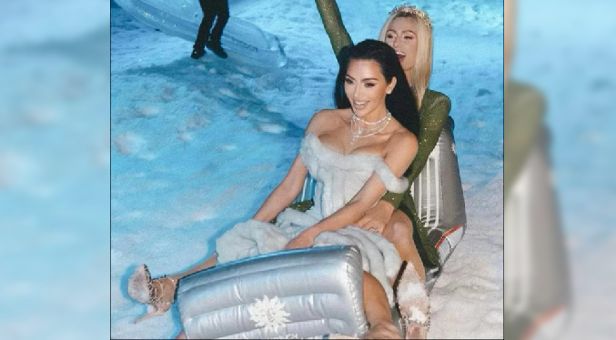 Kim Kardashian convierte el patio de su mansión en el Polo Norte