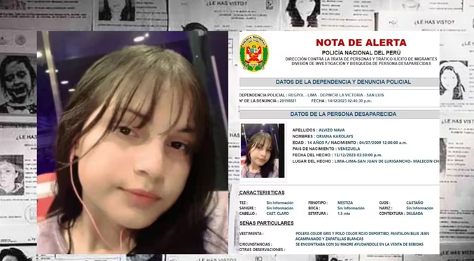 Buscan a adolescente venezolana en Perú: Vendía helados en Lima
