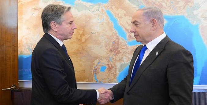Blinken se reúne con Netanyahu en gira por Oriente Medio para impulsar tregua en Gaza