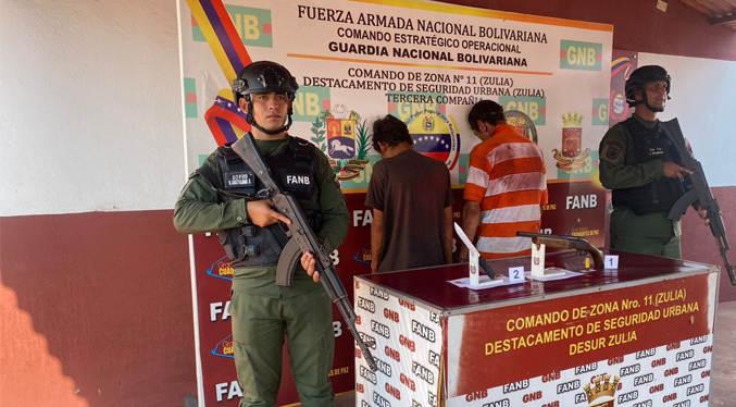 GNB detiene a tres hombres por porte Ilícito de arma en Zulia