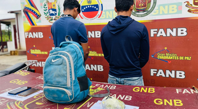GNB captura a cuatro hombres por tráfico y posesión de drogas