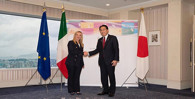 Kishida y Meloni se comprometen a colaborar para la cumbre del G7 en Italia