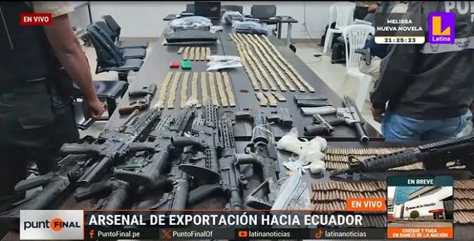 La Policía peruana desarticula una banda dedicada al tráfico de armas hacia Ecuador