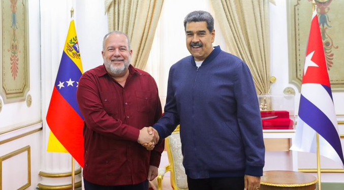 Presidente Maduro recibe en Caracas al primer ministro de Cuba
