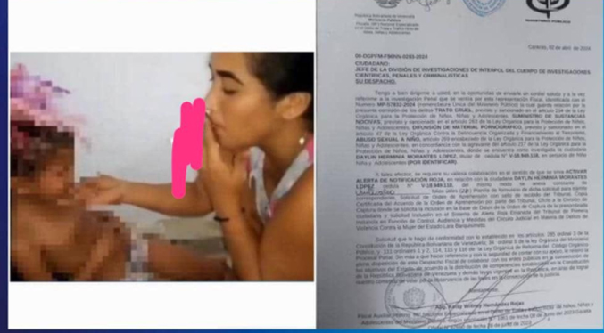 MP solicita alerta roja de Interpol contra mujer que obligaba y grababa a su hija fumando