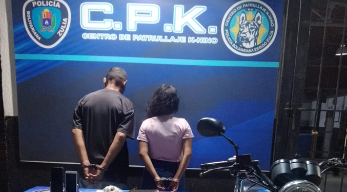 CPK-CPEZ detiene a una pareja motorizada con droga en Maracaibo