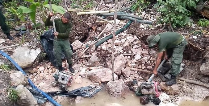 FANB destruye campamentos en Amazonas usados para la minería ilegal