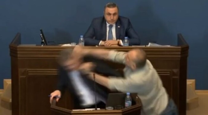 Tensión en el Parlamento de Georgia después de que el jefe de la oposición agrediera a un miembro del Gobierno