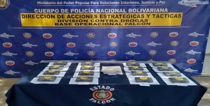 Autoridades localizaron 16 panelas de drogas en Paraguaná