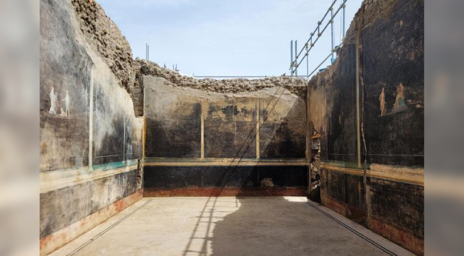 Descubren dibujos de gladiadores y cazadores realizados por niños en paredes de Pompeya