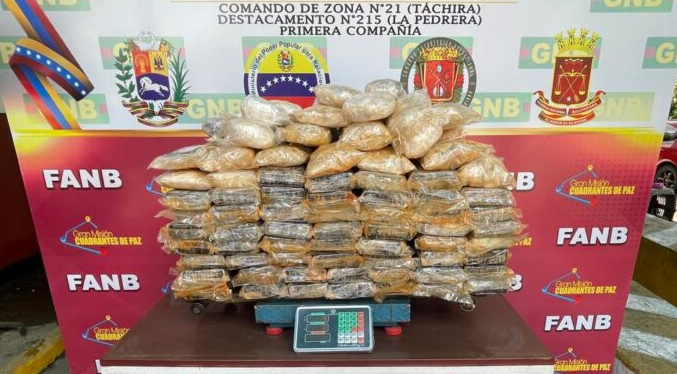 Al menos 400 kilos de droga han incautado en Táchira en el primer trimestre
