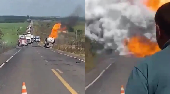 Brasil: Impresionante explosión de un camión cisterna en plena ruta (Videos)