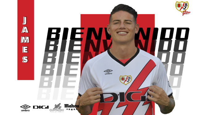 Rayo Vallecano anuncia fichaje del colombiano James Rodríguez