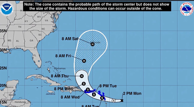 La tormenta tropical Ernesto amenaza a Puerto Rico y las Islas Vírgenes