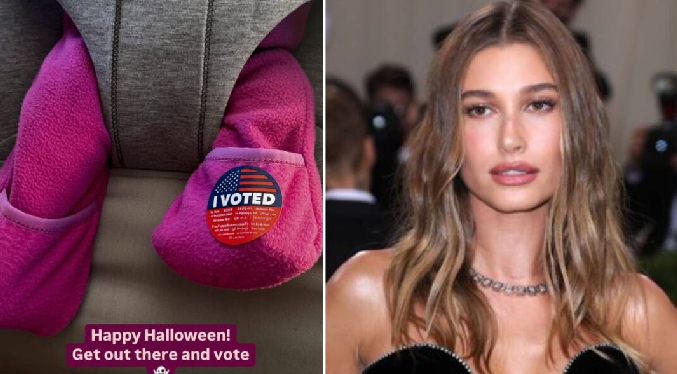 Hailey Bieber comparte la primera foto de su hijo para animar a votar