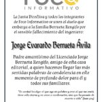 Nota de duelo Jorge Berrueta Ávila – Foco Informativo