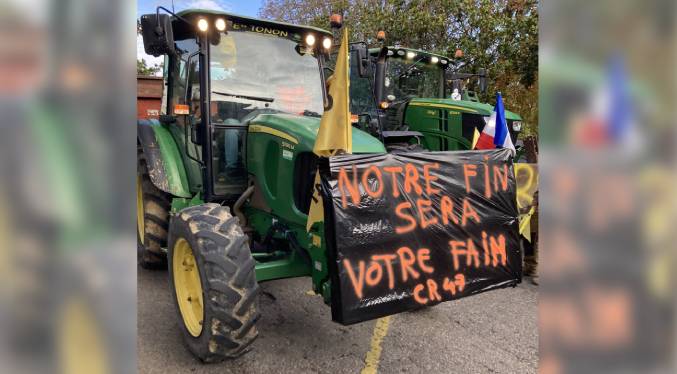 Los tractores salen a las calles en Francia para decir «No al Mercosur»