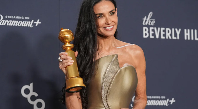 Demi Moore gana su primer Globo de Oro a mejor actriz por ‘The Substance’