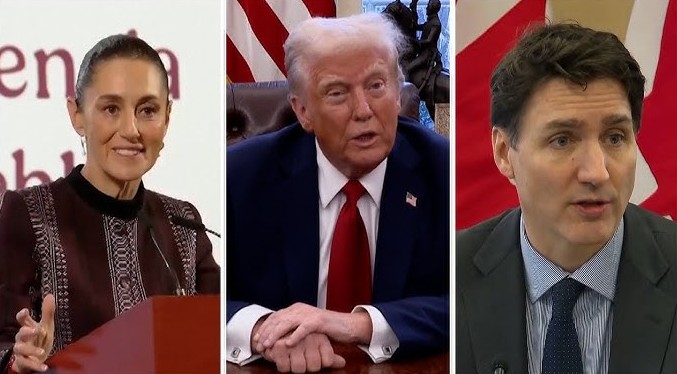 Trump hablará con Shienbaum y Trudeau sobre la guerra arancelaria