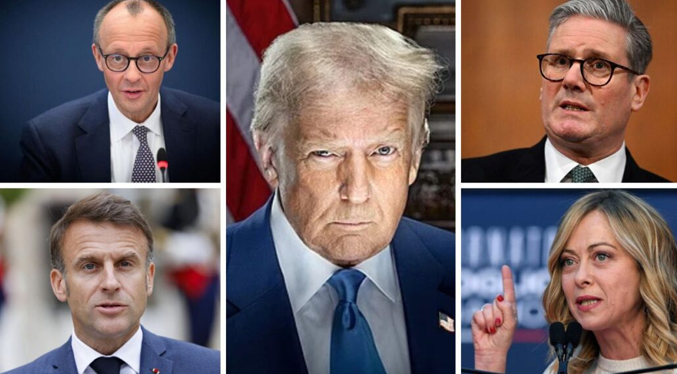 Líderes de Alemania, Francia, Italia y Reino Unido hablan con Trump antes de la llamada a Putin