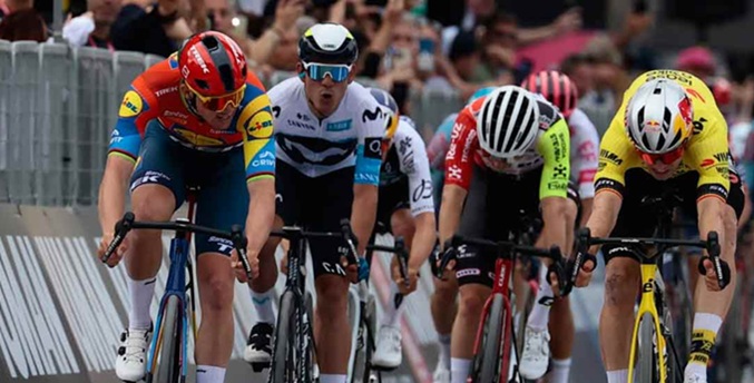 Orluis Aular logra el tercer lugar en la primera etapa del Giro de Italia