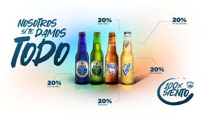 Cervecería Polar presenta la nueva campaña 100xSiento
