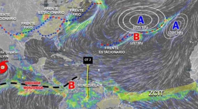 Onda tropical N°2 se desplaza del centro al occidente del país