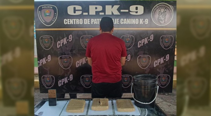 CPK-Cpbez arresta a un hombre con tres panelas de marihuana en Maracaibo