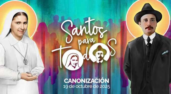 Revelan las primeras imágenes como santos de la madre Carmen Rendiles y el doctor JGH