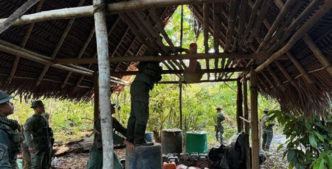 FANB destruye un campamento de minería ilegal en Amazonas