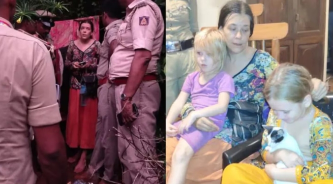 Mujer rusa y sus hijas viven en una cueva en la India durante siete años tras vencerse su visa