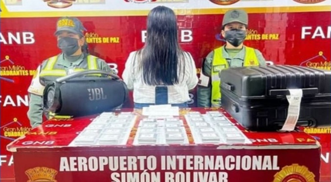 Detenida una mujer en Venezuela por llevar 2,8 kilogramos de cocaína en un vuelo a Madrid