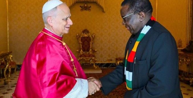 León XIV reconoce a Zimbabue por eliminar la pena capital en encuentro con su presidente