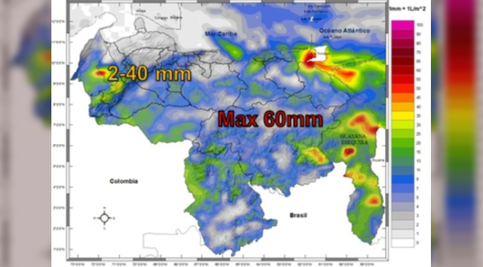 Este 7-Ago la lluvia puede estar presente en varios estados de Venezuela