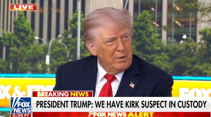 Trump asegura que han detenido al supuesto asesino de Charlie Kirk