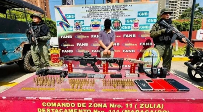 Capturan a hombre por tráfico de armas y municiones en Zulia