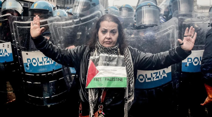 Unos 60 heridos y 18 detenidos en Italia tras disturbios en la jornada de huelga por Gaza