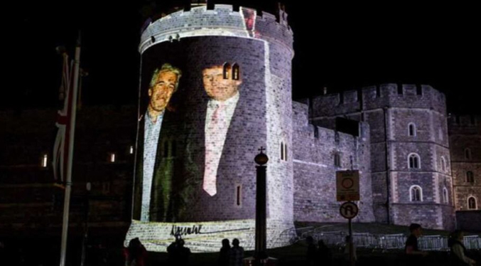 Cuatro detenidos tras proyectarse en Windsor imágenes de Trump y Epstein