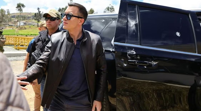 Ataque contra caravana de Noboa «fue un intento de asesinato», dice ministro