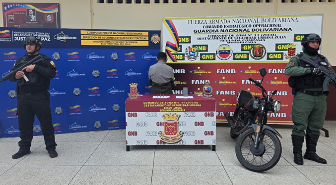 Detienen a un integrante del grupo delictivo “El Virolo” en el municipio Mara