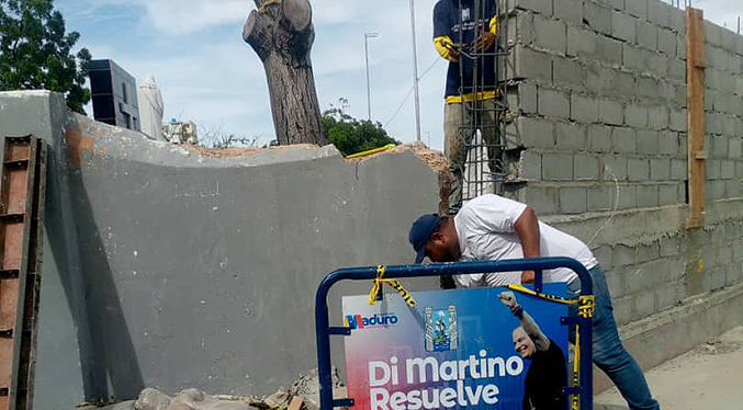 Alcaldía de Maracaibo construye pared lateral del Cementerio El Cuadrado