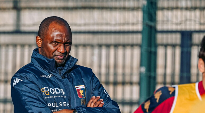 Patrick Vieira sale del Genoa que es colero de la Serie A
