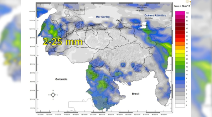 Inameh pronostica lluvias para este 28-Nov