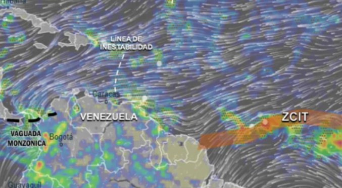 Inameh prevé lluvias aisladas en varias zonas del país este 19-Nov