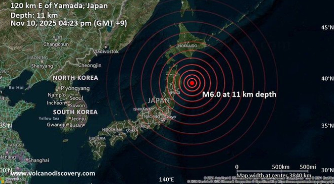 Nuevo terremoto de magnitud 6.2 golpea noreste de Japón con alerta leve de tsunami
