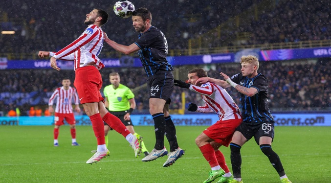 El Atlético sufre y empata en Brujas en la Champions